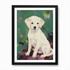 A Bichon Frise Dog Painting, Impressionist 3 Art Print