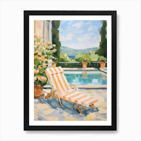 Sun Lounger By The Pool In Florence Italy Art Print