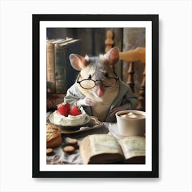 Mouse In Glasses Art Print