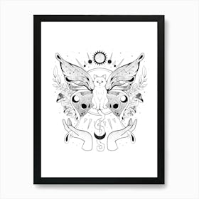 Metamorfurry Mystic Cat - Mystic Stars Cute Gift Art Print