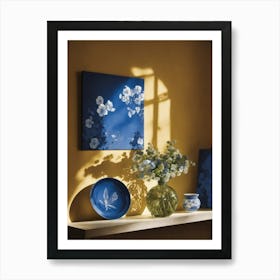 Blue And White Flowers Art Print