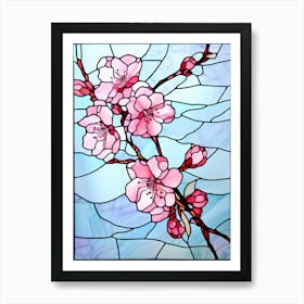 Cherry Blossom Stained Glass Art Print