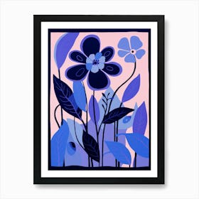 Blue Flower Illustration Lilac 3 Art Print