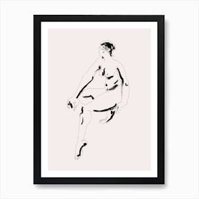 Naked Woman White Art Print