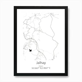 Jalhay,Belgium Minimalist Map Art Print