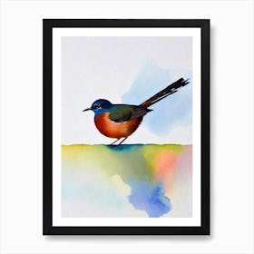 Dipper 2 Watercolour Bird Art Print