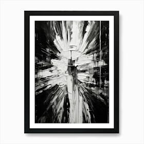 Echo Abstract Black And White 4 Art Print