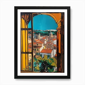 A Window View Of Rome In The Style Of Pop Art 1 Art Print