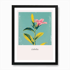 Lobelia 1 Square Flower Illustration Poster Art Print