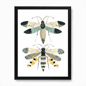 Colourful Insect Illustration Hornet 1 Poster