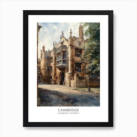 Cambridge University 7 Watercolor Travel Poster Art Print