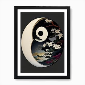 Yin and Yang Symbol 4, Japanese Ukiyo E Style Art Print