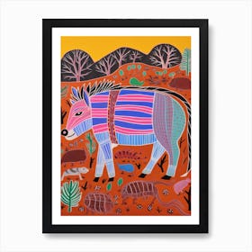 Maximalist Animal Painting Warthog Art Print