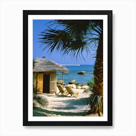 Palm Tree On The Beach Art Print