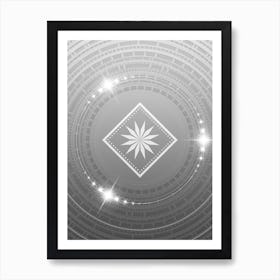 Geometric Glyph in White and Silver with Sparkle Array n.0173 Art Print