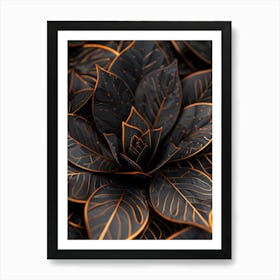 Black Leaves Art Print