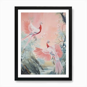 Vintage Japanese Inspired Bird Print Pheasant 4 Art Print