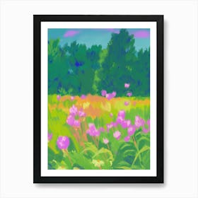 Field Of Flowers Garden Illustration Art Print