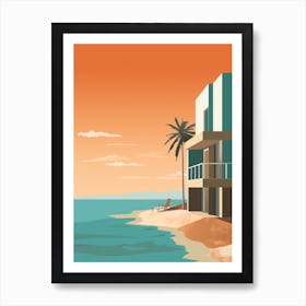 Icacos Beach Puerto Rico Abstract Orange Hues 1 Art Print