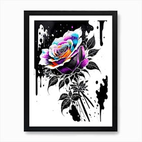 Rainbow Rose 1 Art Print