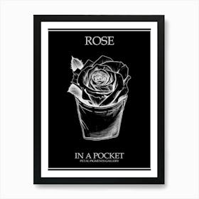 Rose In A Pocket Line Drawing 3 Poster Inverted Art Print