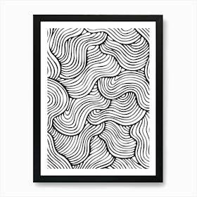 Abstract Wavy Lines Seamless Pattern Art Print