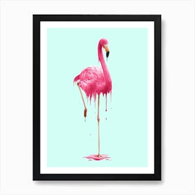Melting Flamingo Art Print