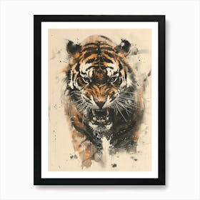 Badass Angry Tiger Ink Painting 19 Art Print
