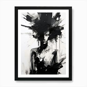 Melancholy Abstract Black And White 3 Art Print