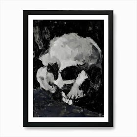 Skull In Black And White Art Print