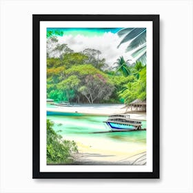 Guna Yala Panama Soft Colours Tropical Destination Art Print