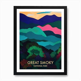 Great Smoky National Park Matisse Style Vintage Travel Poster 2 Art Print