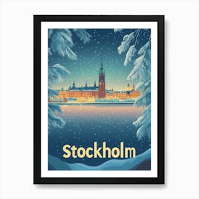 Aihrgdesign A Mid Century Modern Travel Poster For Stockholm Art Print