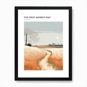 The West Mendip Way England 1 Hiking Trail Landscape Poster Art Print