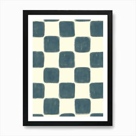 Blue And White Squares Art Print