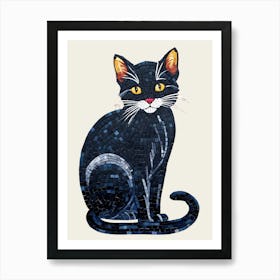 Black Cat Mosaic 1 Art Print