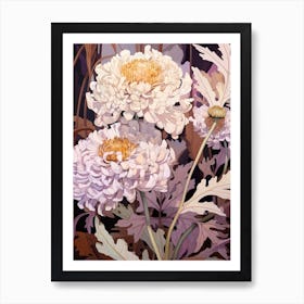 Scabiosa 1 Flower Painting Art Print