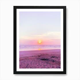 Pink Sunset Beach Art Print