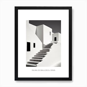 Poster Of Santorini, Greece, Photography In Black And White 1 Art Print