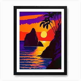 Matisse Inspired Cliff Sunset Art Print