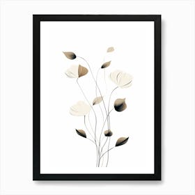 Linear Blooms: Contemporary Flower Wall Print Art Print