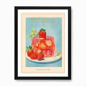 Strawberry Jelly Retro Cookbook Inspired 2 Poster Art Print