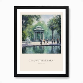 Chapultepec Park Mexico City 2 Vintage Cezanne Inspired Poster Art Print