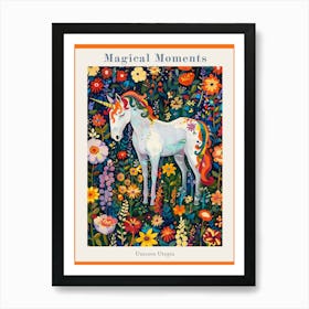 Floral Modern Fauvism Unicorn 3 Poster Art Print