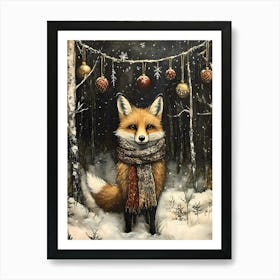 Christmas Fox Art Print