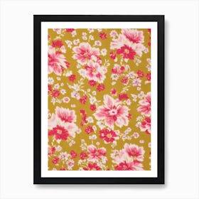 Canterbury Bell Floral Print Retro Pattern2 Flower Art Print