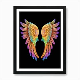 Neon Angel Wings 11 Art Print