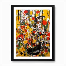 Tulips Still Life Flowers Abstract Expressionism  Art Print