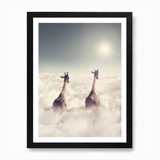 Giant Giraffes Art Print