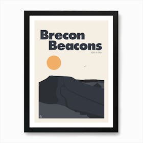 Pen Y Fan, Brecon Beacons (Grey) Art Print
